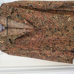 Lane Bryant Paisley Blouse in Brown and Gold